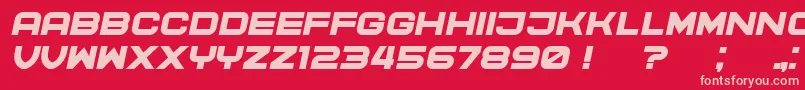 CyberPrincess Italic-Schriftart – Rosa Schriften auf rotem Hintergrund