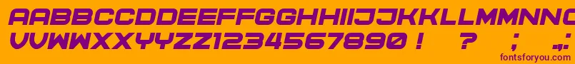 CyberPrincess Italic-Schriftart – Violette Schriften auf orangefarbenem Hintergrund