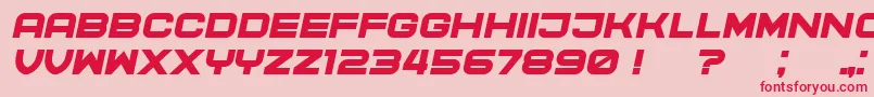 Police CyberPrincess Italic – polices rouges sur fond rose