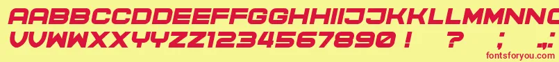 CyberPrincess Italic-Schriftart – Rote Schriften auf gelbem Hintergrund