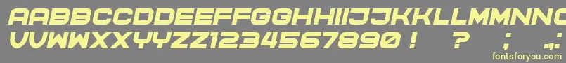 Czcionka CyberPrincess Italic – żółte czcionki na szarym tle