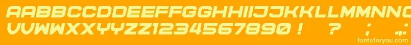 Шрифт CyberPrincess Italic – жёлтые шрифты на оранжевом фоне