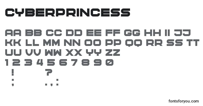 CyberPrincessフォント–アルファベット、数字、特殊文字