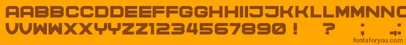 Fonte CyberPrincess – fontes marrons em um fundo laranja