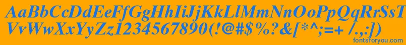 TimesTenCyrillicBoldInclined Font – Blue Fonts on Orange Background