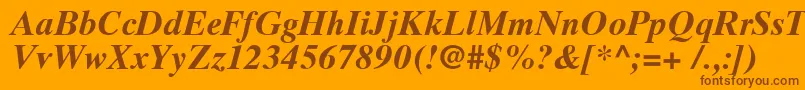 Weitere Informationen zur TimesTenCyrillicBoldInclined-Schriftart TimesTenCyrillicBoldInclined-Schriftart – Braune Schriften auf orangefarbenem Hintergrund