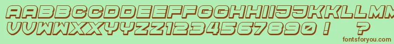 CyberPrincess3D Italic Font – Brown Fonts on Green Background
