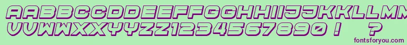 CyberPrincess3D Italic Font – Purple Fonts on Green Background