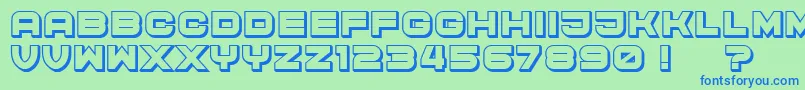 Czcionka CyberPrincess3D – niebieskie czcionki na zielonym tle