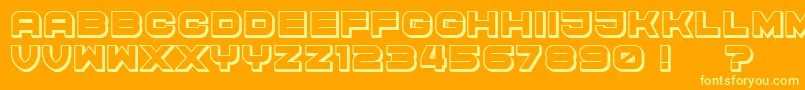 Fonte CyberPrincess3D – fontes amarelas em um fundo laranja