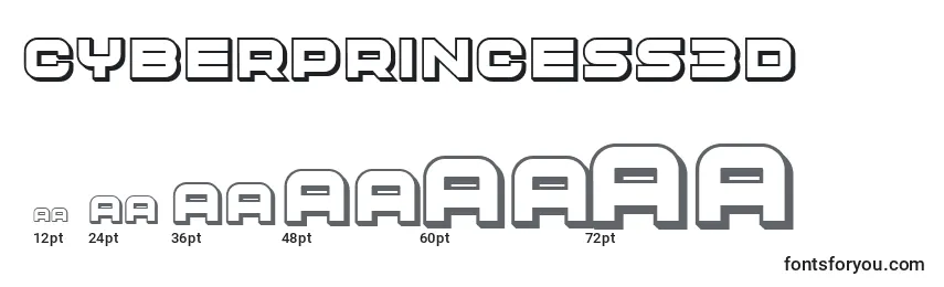 Размеры шрифта CyberPrincess3D