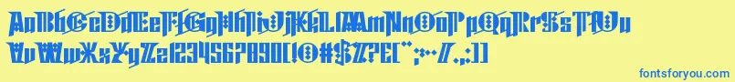 Cyberpunk Sealion Font – Blue Fonts on Yellow Background