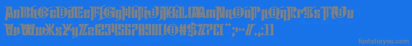 Cyberpunk Sealion-Schriftart – Graue Schriften auf blauem Hintergrund