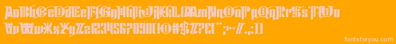 Cyberpunk Sealion Font – Pink Fonts on Orange Background