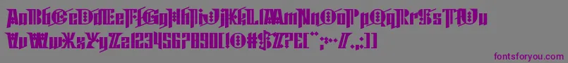 Cyberpunk Sealion-Schriftart – Violette Schriften auf grauem Hintergrund