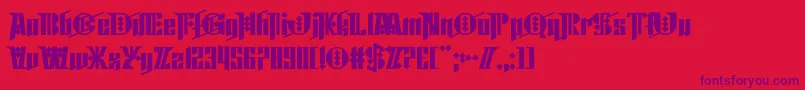 Cyberpunk Sealion-Schriftart – Violette Schriften auf rotem Hintergrund