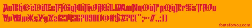 Cyberpunk Sealion Font – Red Fonts on Orange Background