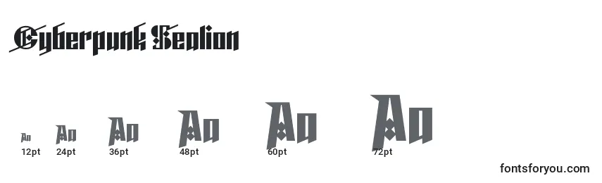 Cyberpunk Sealion Font Sizes