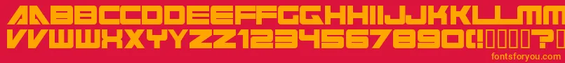 Fonte cyberspace – fontes laranjas em um fundo vermelho