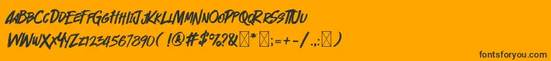 Шрифт Cyberthrone – чёрные шрифты на оранжевом фоне