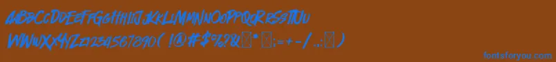 Cyberthrone Font – Blue Fonts on Brown Background