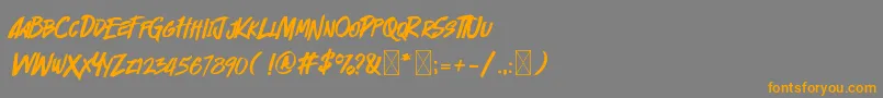 Cyberthrone-Schriftart – Orangefarbene Schriften auf grauem Hintergrund