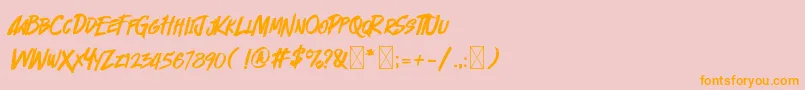 Cyberthrone Font – Orange Fonts on Pink Background