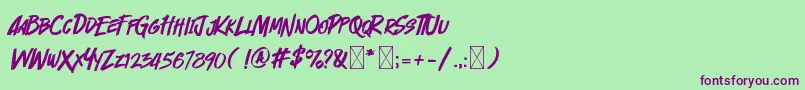 Cyberthrone Font – Purple Fonts on Green Background