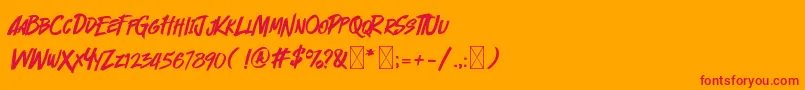 Cyberthrone Font – Red Fonts on Orange Background