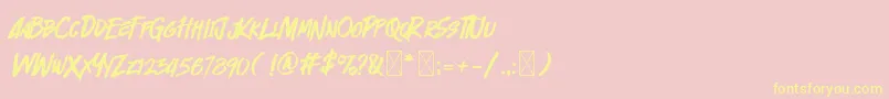 Cyberthrone Font – Yellow Fonts on Pink Background