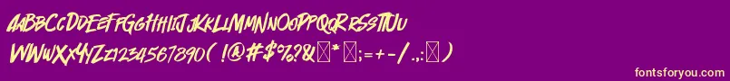 Cyberthrone Font – Yellow Fonts on Purple Background