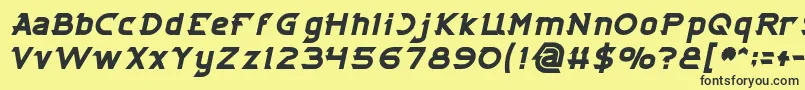 Шрифт CYBERTOOTH Bold Italic – чёрные шрифты на жёлтом фоне