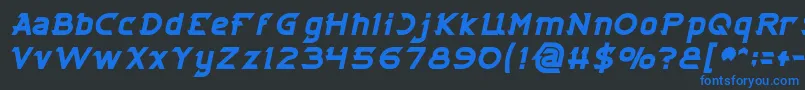 Шрифт CYBERTOOTH Bold Italic – синие шрифты на чёрном фоне