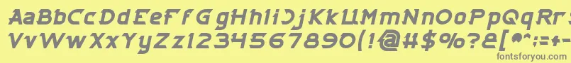 Czcionka CYBERTOOTH Bold Italic – szare czcionki na żółtym tle