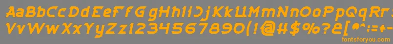 フォントCYBERTOOTH Bold Italic – オレンジの文字は灰色の背景にあります。