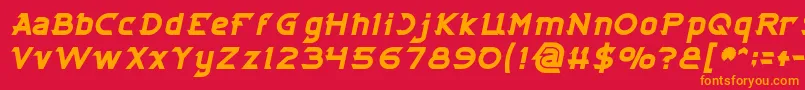 CYBERTOOTH Bold Italic Font – Orange Fonts on Red Background