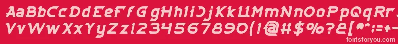 Czcionka CYBERTOOTH Bold Italic – różowe czcionki na czerwonym tle
