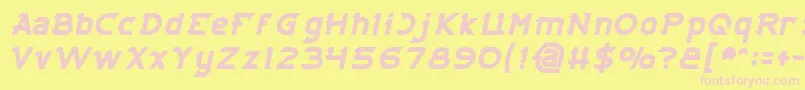 Police CYBERTOOTH Bold Italic – polices roses sur fond jaune