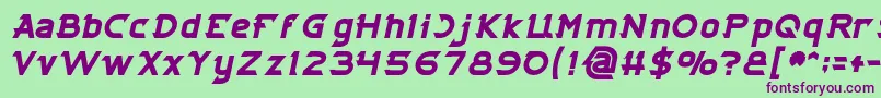 CYBERTOOTH Bold Italic Font – Purple Fonts on Green Background