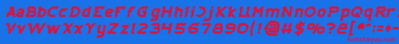 CYBERTOOTH Bold Italic Font – Red Fonts on Blue Background