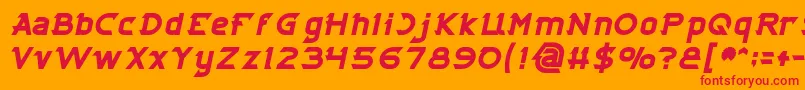 フォントCYBERTOOTH Bold Italic – オレンジの背景に赤い文字