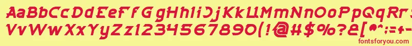 CYBERTOOTH Bold Italic Font – Red Fonts on Yellow Background