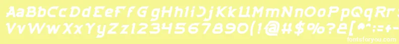 CYBERTOOTH Bold Italic Font – White Fonts on Yellow Background