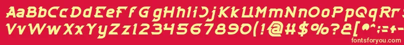 フォントCYBERTOOTH Bold Italic – 黄色の文字、赤い背景