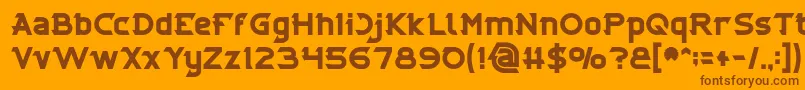Fonte CYBERTOOTH Bold – fontes marrons em um fundo laranja