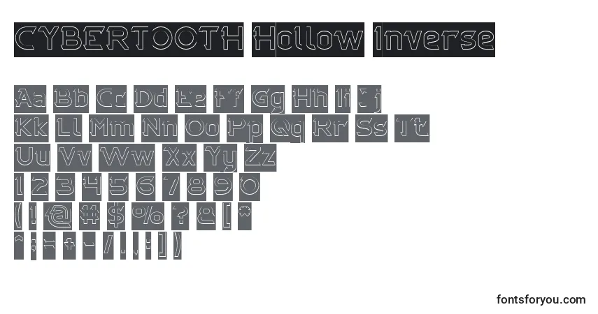 Fuente CYBERTOOTH Hollow Inverse - alfabeto, números, caracteres especiales