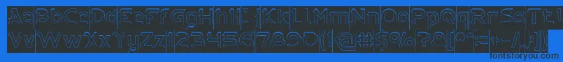 CYBERTOOTH Hollow Inverse Font – Black Fonts on Blue Background