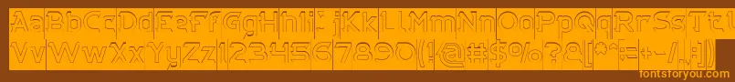 CYBERTOOTH Hollow Inverse-Schriftart – Orangefarbene Schriften auf braunem Hintergrund