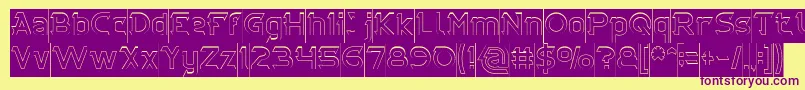 CYBERTOOTH Hollow Inverse Font – Purple Fonts on Yellow Background