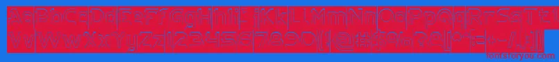 CYBERTOOTH Hollow Inverse Font – Red Fonts on Blue Background